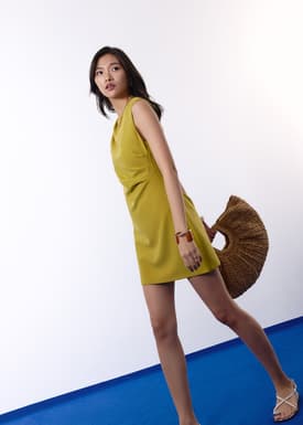 Carrie Structured Drape Shift Mini Dress