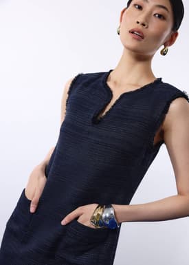Mahita Jacquard Tweed A-line Mini Dress