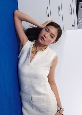 Mahita Jacquard Tweed A-line Mini Dress