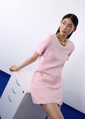 Imani Classic Jacquard Tweed Shift Mini Dress
