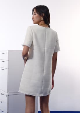 Imani Classic Jacquard Tweed Shift Mini Dress