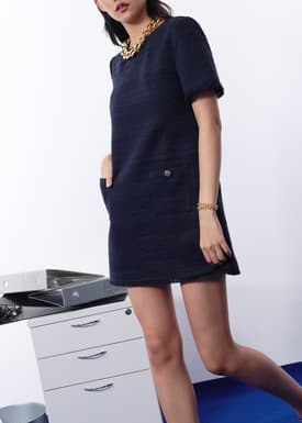 Imani Classic Jacquard Tweed Shift Mini Dress