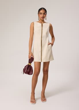 Kimi Contrast Piping Notch A-line Mini Dress