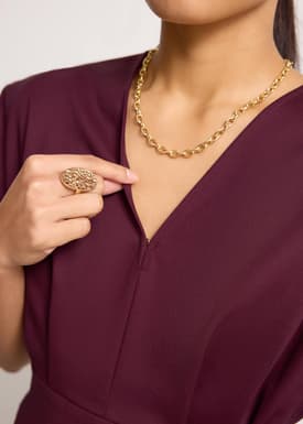 Kieun V-neck Column Midi Dress