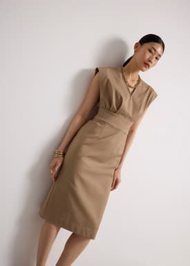 Kieun V-neck Column Midi Dress