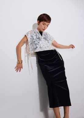 Sabiha Velvet Boat Neck Column Maxi Dress