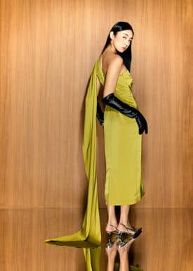 Eyka Multi-way Satin Asymmetric Column Midaxi Dress