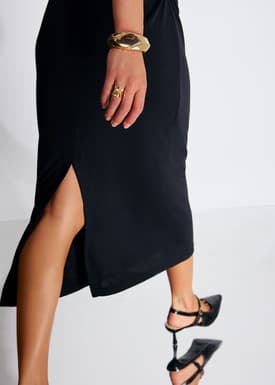 Kyla Jersey High Neck Fitted Midaxi Dress