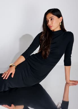 Kyla Jersey High Neck Fitted Midaxi Dress