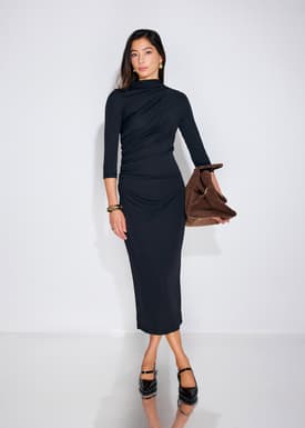Kyla Jersey High Neck Fitted Midaxi Dress
