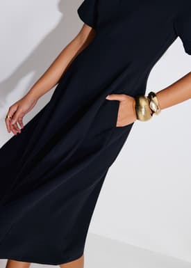 Sofi V-neck Short Sleeve Fit & Flare Midaxi Dress