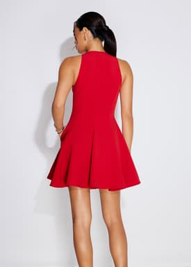 Nayana Round Neck Fit & Flare Mini Dress