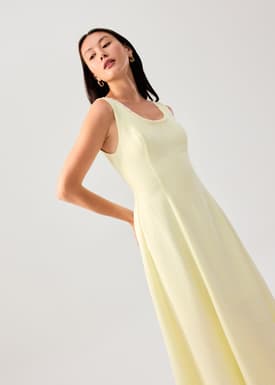 Nina Tweed Scoop Neck Fit & Flare Midaxi Dress