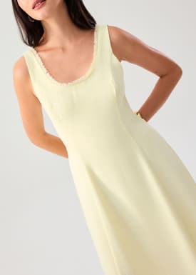 Nina Tweed Scoop Neck Fit & Flare Midaxi Dress