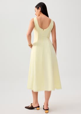 Nina Tweed Scoop Neck Fit & Flare Midaxi Dress