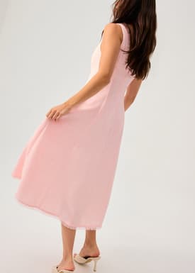 Nina Tweed Scoop Neck Fit & Flare Midaxi Dress