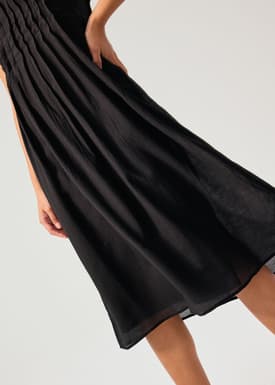 Jill Pintuck Boat Neck Fit & Flare Midi Dress