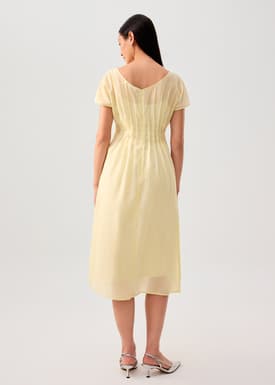 Jill Pintuck Boat Neck Fit & Flare Midi Dress