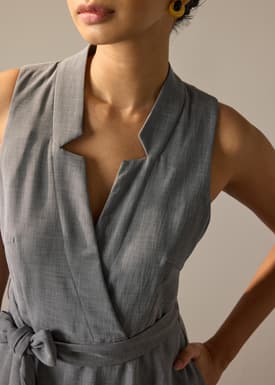 Margie Melange V-neck Fit & Flare Midaxi Dress