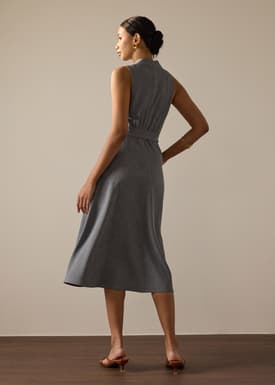 Margie Melange V-neck Fit & Flare Midaxi Dress