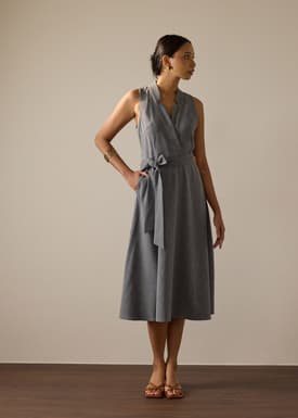 Margie Melange V-neck Fit & Flare Midaxi Dress