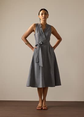 Margie Melange V-neck Fit & Flare Midaxi Dress