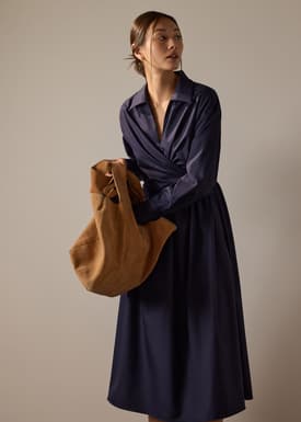 Rama RuchedReady® Poplin Fit & Flare Dress