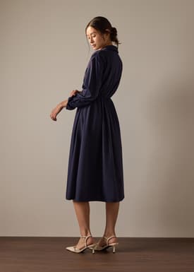 Rama RuchedReady® Poplin Fit & Flare Dress