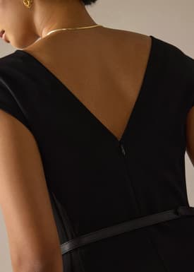 Sofi Belted V-neck Column Midaxi Dress