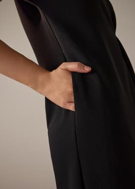 Namtan Crepe Boat Neck Column Midi Dress