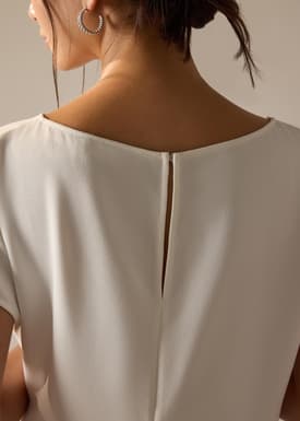 Namtan Crepe Boat Neck Column Midi Dress