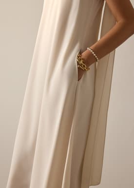 Suzanne Multi-way Detachable Shawl Column Midaxi Dress