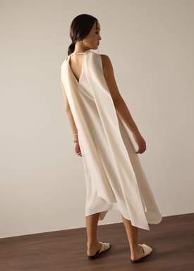 Suzanne Multi-way Detachable Shawl Column Midaxi Dress