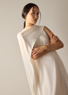 Suzanne Multi-way Detachable Shawl Column Midaxi Dress