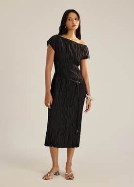 Cleo Multi-way Crinkled Pleats Dress
