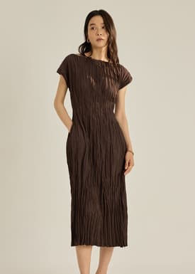 Cleo Multi-way Crinkled Pleats Dress