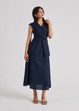 Zahira Twist Front Fit & Flare Dress