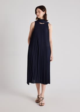 Muri Multi-way Sunray Pleated Dress With Sash