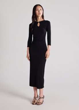 Knit Keyhole Column Dress