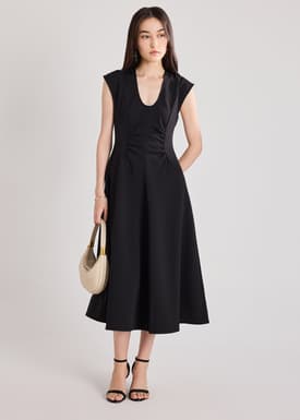 Curved Panel Fit & Flare Dress