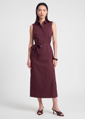 Collared Wrap Column Dress