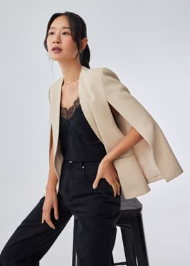 Audrey Tailored Cape Blazer