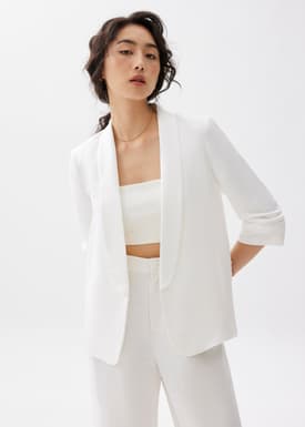 Mili Linen Shawl Collared Blazer