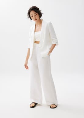 Mili Linen Shawl Collared Blazer