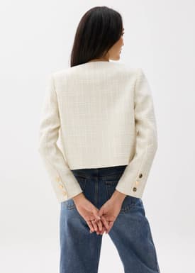 Zanna Detachable Collar Tweed Jacket