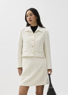 Zanna Detachable Collar Tweed Jacket