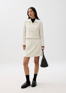 Zanna Detachable Collar Tweed Jacket