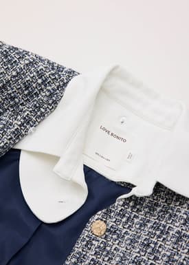 Zanna Detachable Collar Tweed Jacket