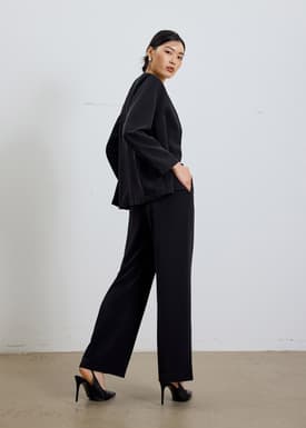 RuchedReady® Moira Belted Collarless Blazer