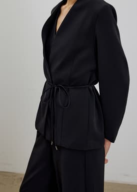 RuchedReady® Moira Belted Collarless Blazer